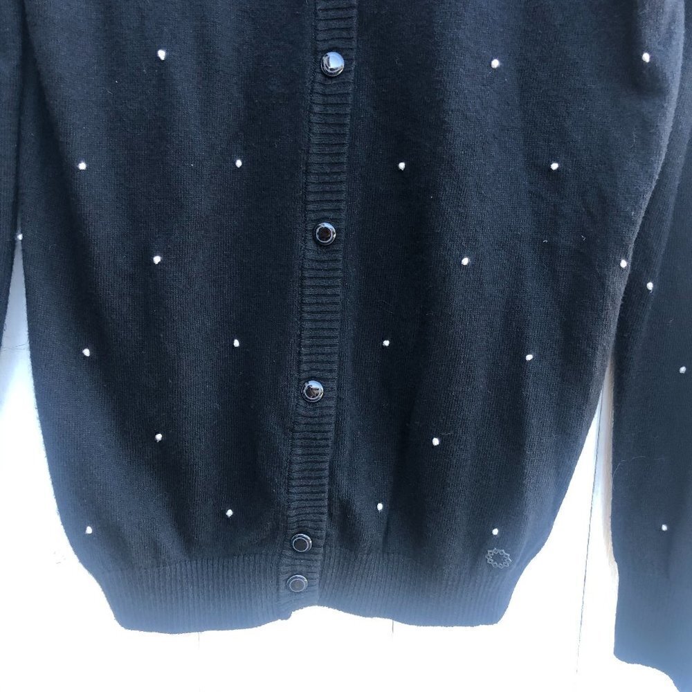 Anthropologie Numph Button Front Polka Dot Sweater - Picture 3 of 9